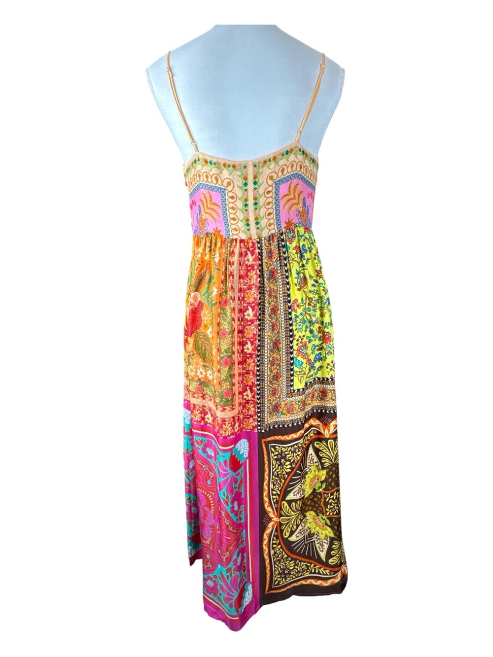 FARM RIO Mixed Scarves Multicolor Midi Dress - Picture 7 of 16